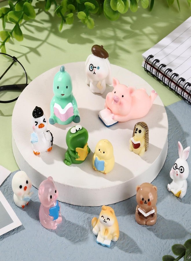 RoundFunny 24 Pcs Reading Gifts for Women Mini Resin Animals Book Lovers Book Club Gifts Bookish Weird Tiny Resin Ornaments Animals Figurine for Librarian Readers Teacher Bookstore Workers - Image 5